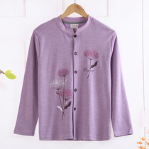 Fenteng middle-aged and elderly cotton cardigans autumn clothes autumn and winter elderly long-sleeved double-breasted warm tops loose large size cotton open