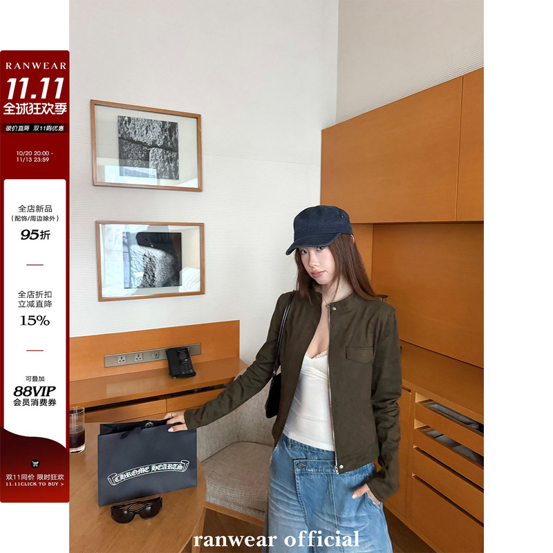 Ranwear's Main Recommendation This Issue! the Aesthetic Benchmark'New York Encounter' High-End Vintage Fashionable Suede Jacket