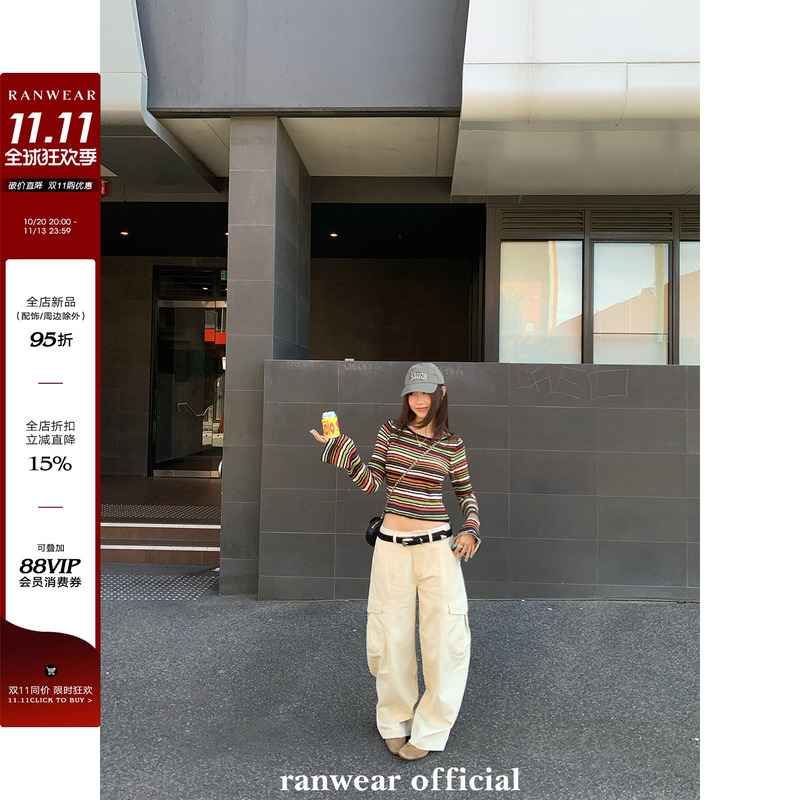 Ranwear 【Limited Edition Treasure】Sydney Street Style American Retro Versatile Wide-Leg Work Pants for Women