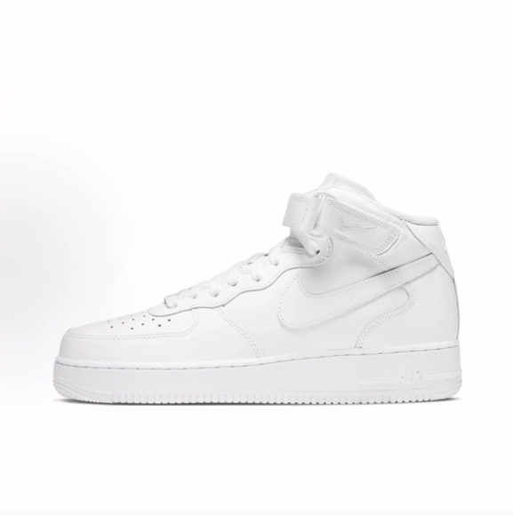 Nike Air Force 1'07 Air Force One Non-Slip Mid-Top Sneakers Men's Pure White