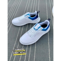 Counter ECCO casual leather shoes lace-up nail soles round toes comfortable cowhide leather sports shoes for men