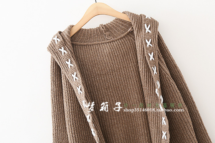 Dream box 2018 mùa thu mới retro ren sinh viên hoang dã áo len trùm đầu Nhật Bản áo len nữ Sen áo khoác cardigan nữ
