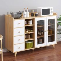 Sideboard modern simple light luxury tea cabinet living room home bowl cabinet French cream style glass door storage cabinet