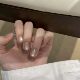 [Boiled Water]Hand-Painted Champagne Five-Pointed Star Cat Eye Pure Handmade Wearable Nails Student Short Nails Finished Nail Art Patches