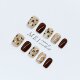 Sweet and cool hot girl Maillard color cat eye handmade short style finished whitening manicure stickers