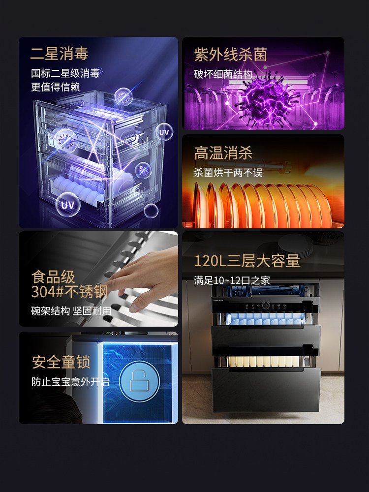 Royalstar Light Wave Disinfection Cabinet Embedded Ultraviolet High-Temperature Drying Household Integrated Maternal and Infant-Grade Disinfection Cupboard