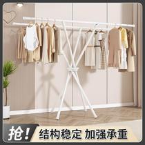 Clothes rack floor-standing foldable indoor balcony clothes drying rod household bedroom clothes hanger dormitory simple clothes drying rack