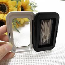 Tool accessories black magnetic needle suction box frosted suction needle box storage embroidery needle sewing box