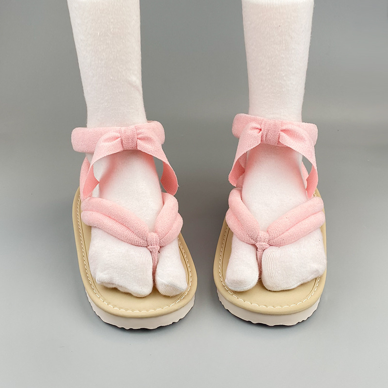 Kanroji Mitsuri Cosplay Wooden Clogs Halloween Cosplay Shoes Two-Piece Flip-Flops Soft-Soled Comfortable Japanese-Style Slippers