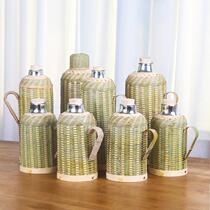 Bamboo woven thermos household handmade bamboo green Chinese retro tea room restaurant large capacity inner tank thermal kettle