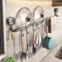 Suction cup kitchen hooks no punching kitchen shelves onion ginger garlic wall-mounted storage row hooks spatulas drain racks