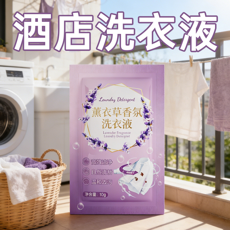 Lavender Scented Laundry Detergent 10g Bagged for Hotels, Guesthouses, and Homestays, Clean and Long-Lasting Fragrance, Travel Portable Pack Lavender Scented Laundry Detergent 10g Bagged for Hotels, Guesthouses, and Homestays, Clean and Long-Lasting Fragrance, Travel Portable Pack
