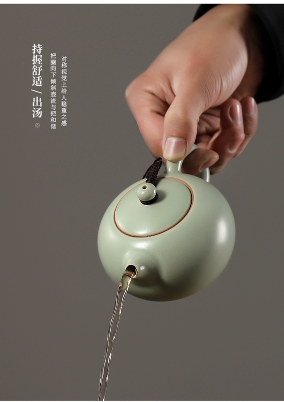 Tianqing Ru Lò Ấm Trà Xishi Nồi Kung Fu Trà Đạo Trà Gốm Hộ Gia Đình Ấm Trà Làm Trà Mở Băng Vết Nứt men binh tra gom su