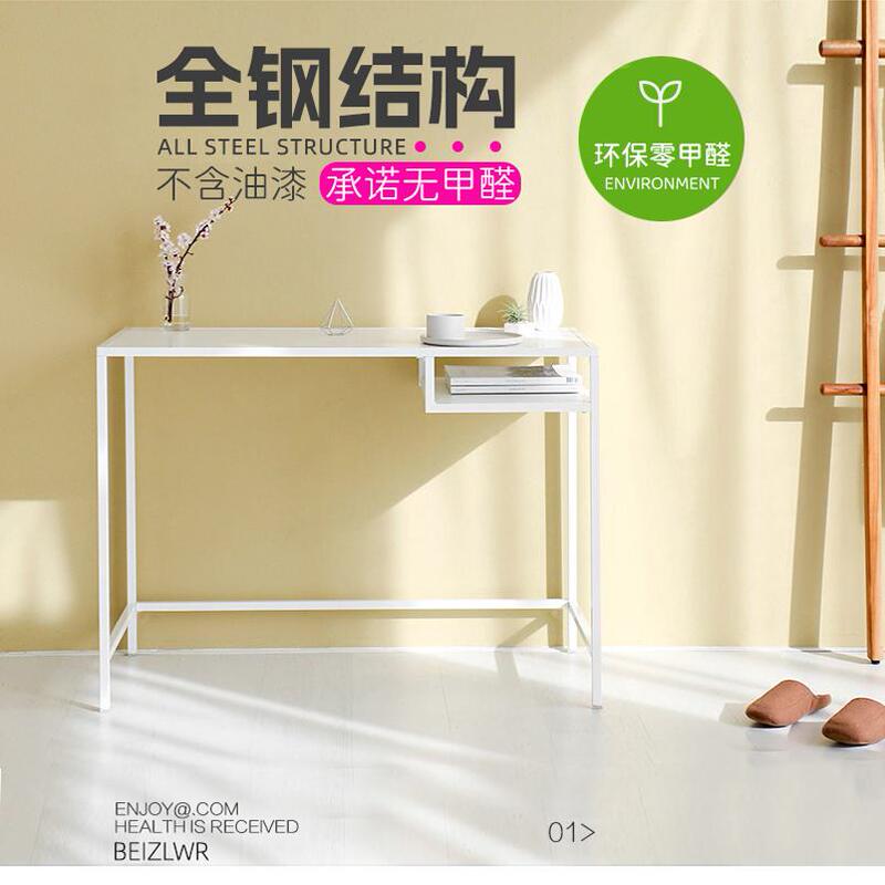 Narrow Bedside Dressing Table for Small Apartments, Small Home Desk for Bedroom Girls, ins Style Room Iron Art 1.0m Table Narrow Bedside Dressing Table for Small Apartments, Small Home Desk for Bedroom Girls, ins Style Room Iron Art 1.0m Table