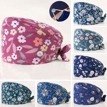 Women Men Scrubs Cap With Buttons Nurse Doctor Surgical Cap