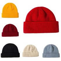 Ladies Casual Cap Winter Unisex Rib Knitted Beanies Hats For