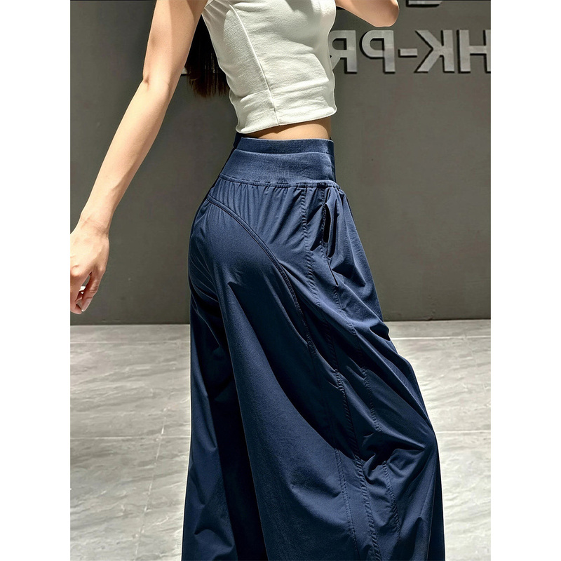 Navy Blue Quick-Dry Work Pants for Women, Summer Thin 2026 New High-Waisted Slimming Wide-Leg Pants, Fitness Dance Sports Pants Navy Blue Quick-Dry Work Pants for Women, Summer Thin 2026 New High-Waisted Slimming Wide-Leg Pants, Fitness Dance Sports Pants