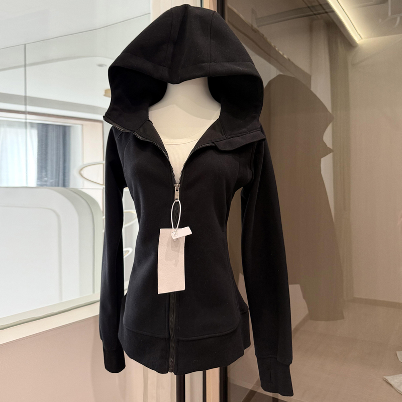American-Style Black Sports Sweatshirt Jacket for Women, 2026 Autumn New Slim-Fit Waist-Cinching Slimming Hooded Top for Petite Figures American-Style Black Sports Sweatshirt Jacket for Women, 2026 Autumn New Slim-Fit Waist-Cinching Slimming Hooded Top for Petite Figures