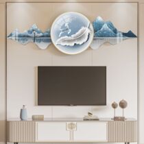 TV background wall decoration living room wall decoration painting TV background wall high-end light luxury restaurant bedroom