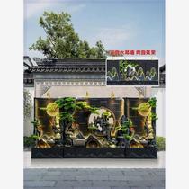 Water curtain wall rockery fountain company hotel background wall living room entrance screen landscape mountain flowing water decorative ornaments