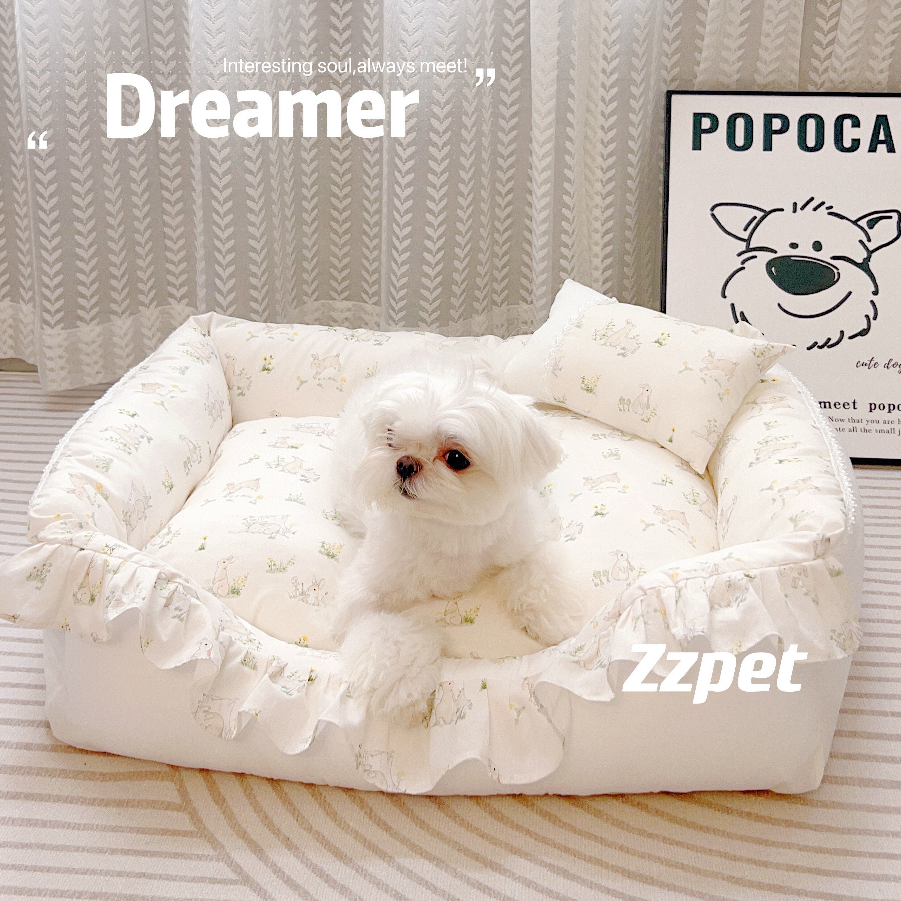 Zzpet深度睡眠狗窝狗床可拆洗马尔济斯比熊中小型宠物四季通用猫