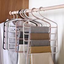 Household scarf storage rack multi-functional trouser rack wardrobe hanging pants multi-layer silk scarf tie hanger non-slip magic rack