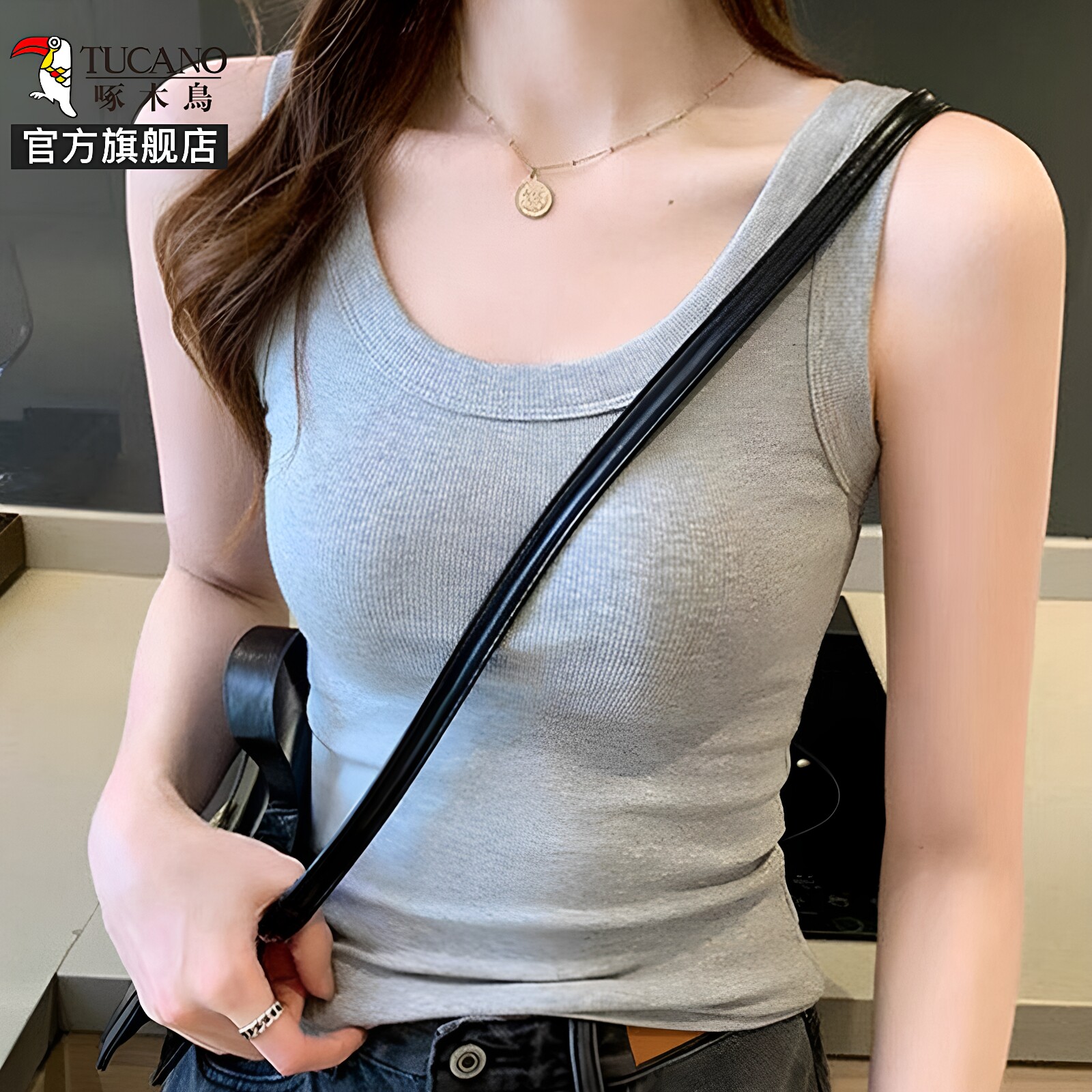啄木鸟2026新款夏季吊带背心女士内搭高级感宽松防走光针织打底衫