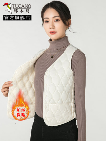 Женский утепленный жилет из хлопка на флисовой подкладке, облегающий, теплый, из овечьей шерсти, для мам, зима 2025