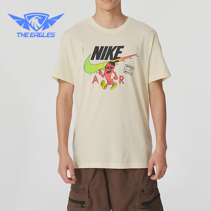 Nike/Nike Genuine New Men's Off-White Green Training Printed Round Neck Classic Short-Sleeved T-Shirt Hq9259-114 Nike/Nike Genuine New Men's Off-White Green Training Printed Round Neck Classic Short-Sleeved T-Shirt Hq9259-114