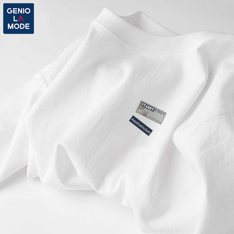 Semir Group Herren Kurzarm T-Shirt Sommer neuen Stil schwere Baumwolle amerikanische Halb ärmel Langarm T-Shirt Weiß Bottom ing Shirt
