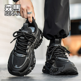森马黑武士男鞋2025新款冬季软底运动跑步鞋男士百搭厚底老爹潮鞋