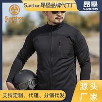 Angken Outdoor Fleece Jacket Mens Cardigan Jacket Loose Sports Leisure Warm Windproof Lightweight Fleece Sweater Jacket Men