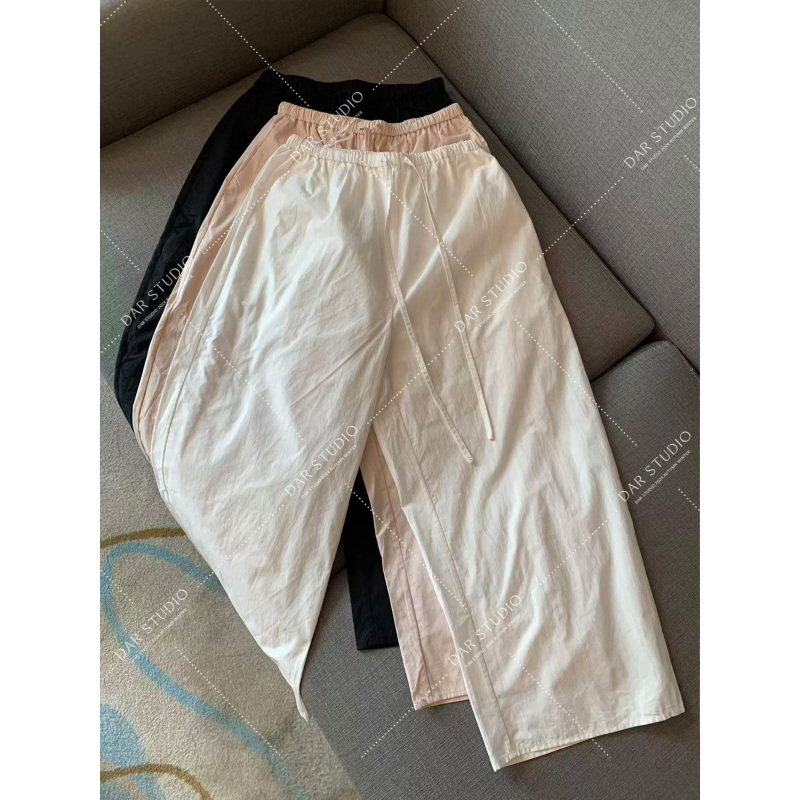 Dar Studio 【9/10 Length Pima Cotton】100% Pima Cotton Summer New Style 9/10 Length Drawstring Breathable Casual Pants