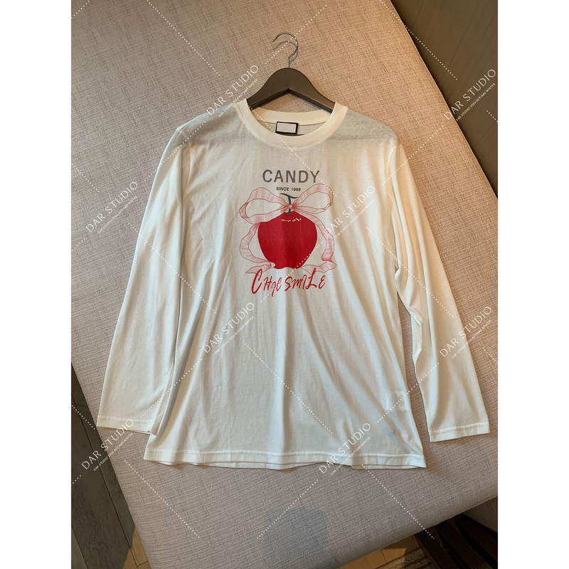 Dairong Apparel 【Cherry Tee】2206 Spring New Printed Long Sleeve T-Shirt