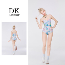 Summer dopamine one-piece swimsuit for women 2024 new girl sports slim conservative seaside resort hot spring swimsuit