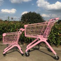 New internet celebrity childrens supermarket shopping cart mini play house trolley baby pink toy mall small direct sales