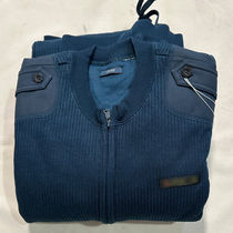 Thickened velvet trousers suit mens cotton sweater trousers winter knitted zipper type warm and cold-proof clothing thickened empty blue