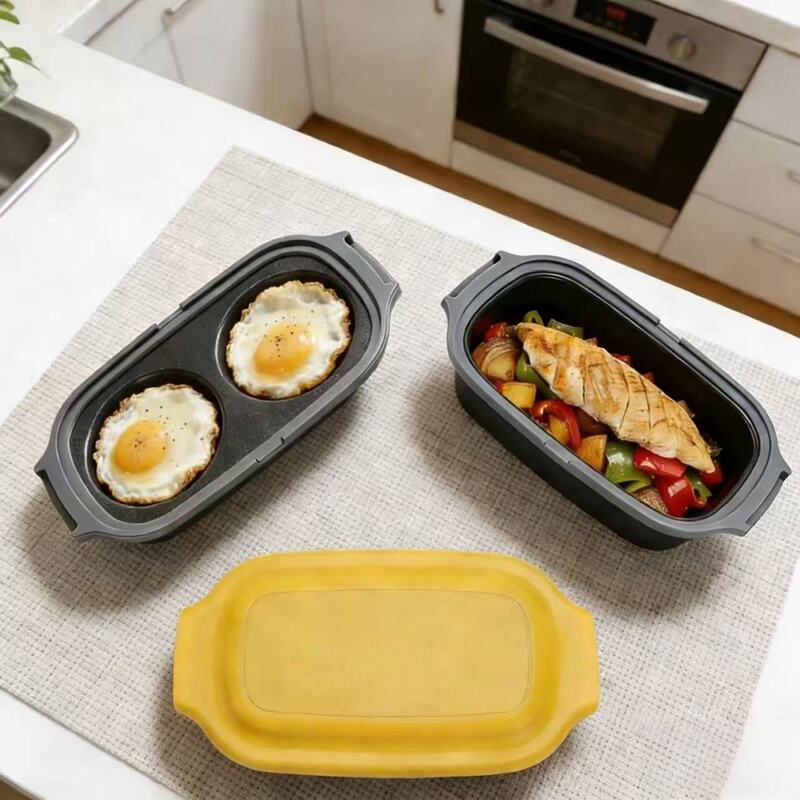 Multifunctional Frying Pan, Bread Toaster, Microwave-Specific Cookware Set, Can Be Used for Frying Eggs, Making Cakes, Etc