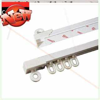 极速衣柜帘子轨道滑轮子滑道粘扣粘贴式纱帘挂钩窗纱导轨X1.5m侧