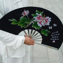 Tai Chi fan Tai Chi table double-sided alloy morning practice kung fu fan can be used on both sides of the hand double stainless steel Tai Chi fan custom-made fan