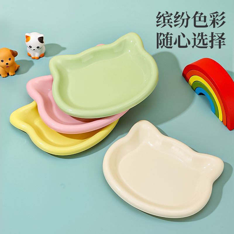 Japanese-Style Cat-Shaped Plate, High-End Bone-Disposal Dish, Photo Prop, Picnic Plate, Spring Outing Freeze-Dried Dessert Fruit Food Storage Box