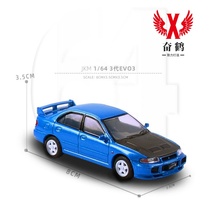 JKM1 64 Mitsubishi EVO Three générations of Lanther Alloy Car Model Damping Sliding Pocket Pocket Children Toys