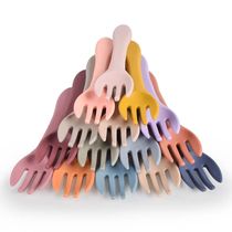 Baby Soft Silicone Fork Candy Color Safety Baby Learning For