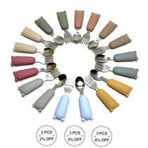 Baby Silicone Cutlery Set Baby Spoon Baby Silicone Soft Fork