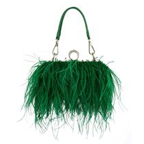 Luxury Ostrich Feather Evening Bags For Women 2024 Chain Sho