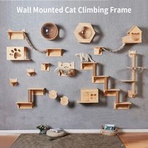 Cat Climbing Frame Wall-Type Solid Wood Wall Wall-Mounted To