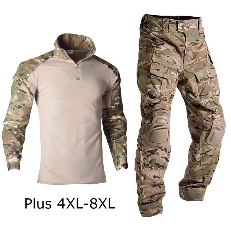 Wolf Warrior Style Cp Camouflage Uniform Set for Men, Tactical Combat Uniform, Training Uniform, Scratch-Resistant and Wear-Resistant