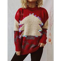 New ready-made quick-release 2024 direct supply Internet celebrity college birthday holiday sweater handmade sequins birthday tree deer