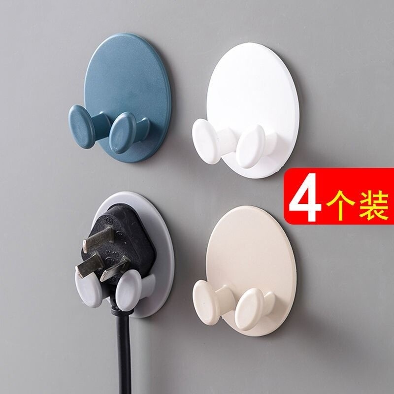 Japanese Mujie Plug Hook Punch-Free Strong Adhesive Wall Hanging Storage Power Cord Bracket Holder Japanese Mujie Plug Hook Punch-Free Strong Adhesive Wall Hanging Storage Power Cord Bracket Holder