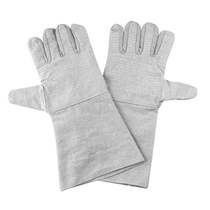 Fuxin extended canvas gloves lined with wear-resistant anti-slip labor protection gloves 24 lines white armor canvas extended style 10 pairs